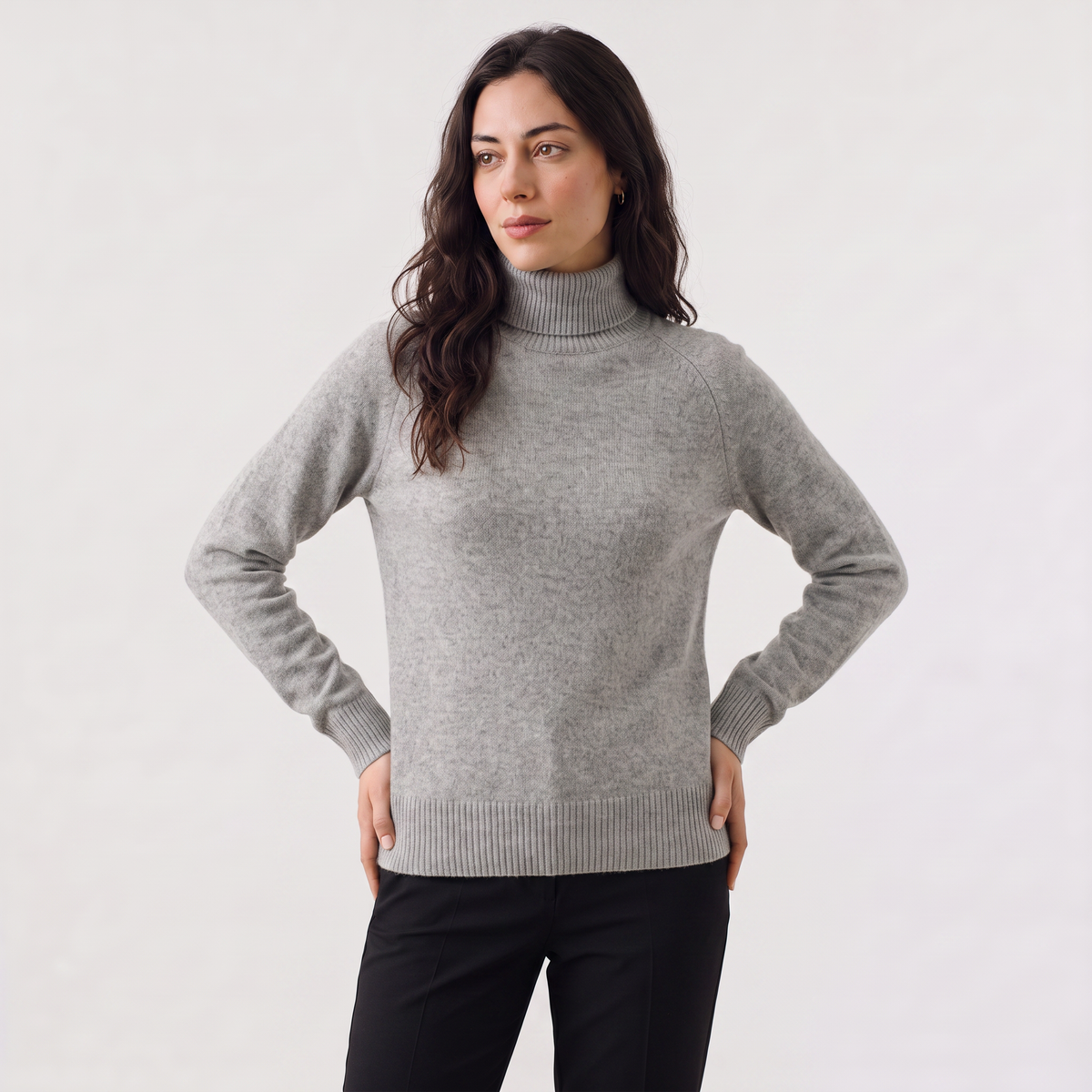 Fine-Knit Turtleneck Sweater