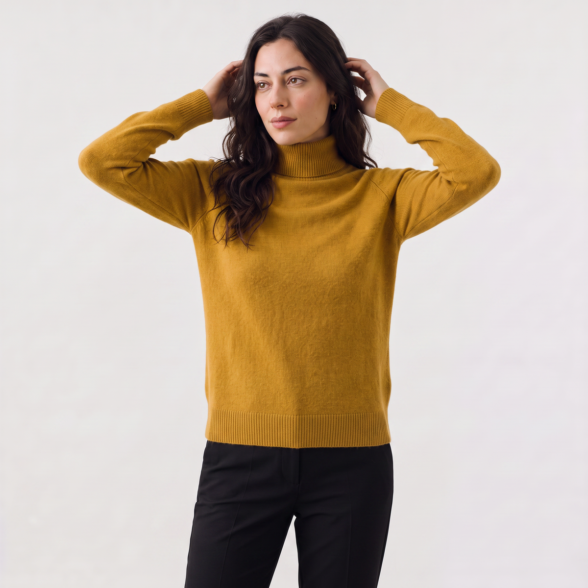 Fine-Knit Turtleneck Sweater