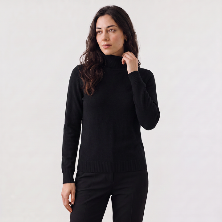 Fine-Knit Turtleneck Sweater