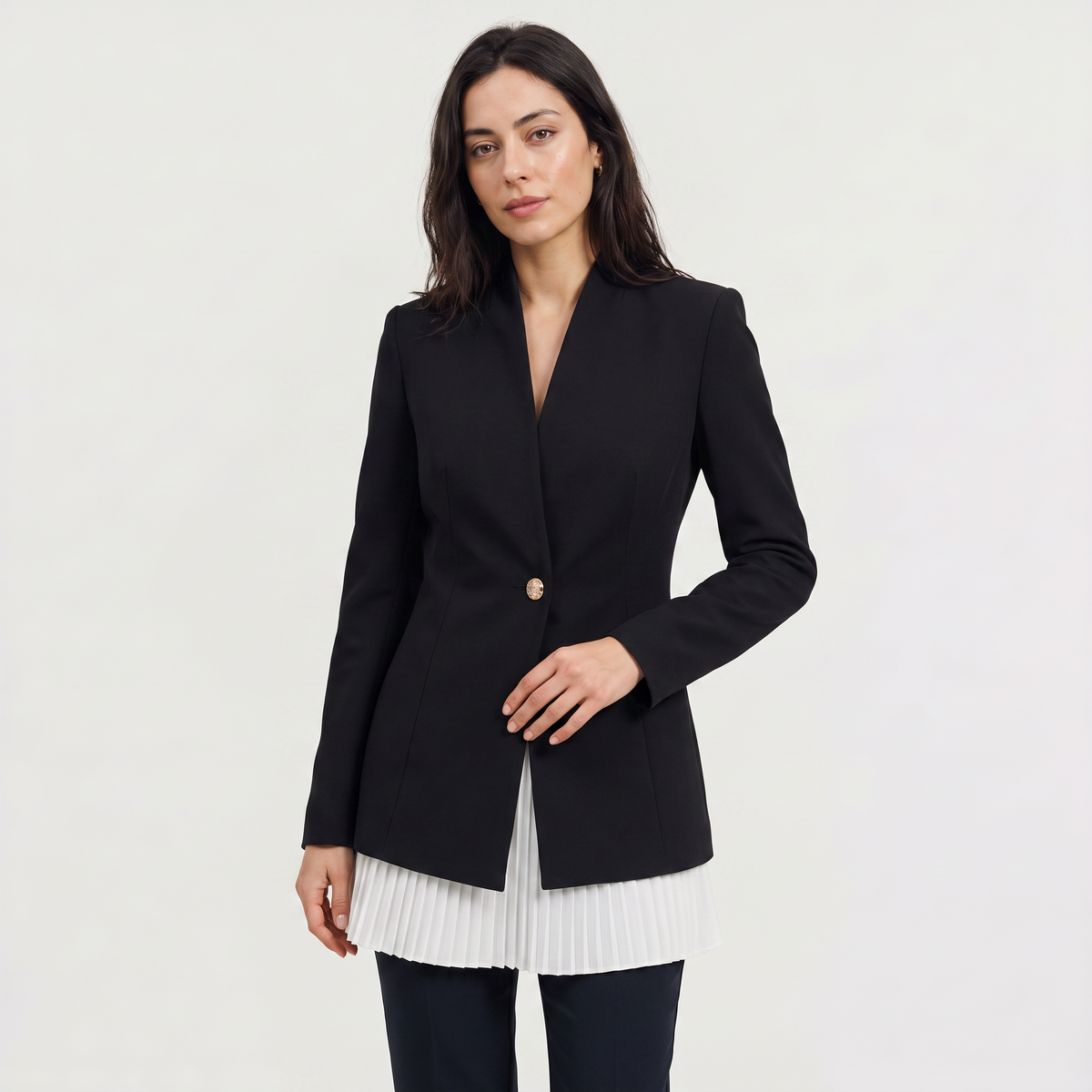 Lace Single-Breasted Blazer