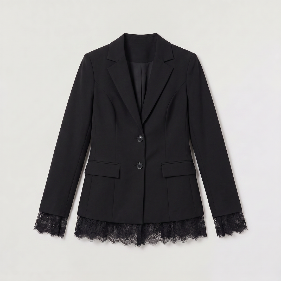 Lace Single-Breasted Blazer