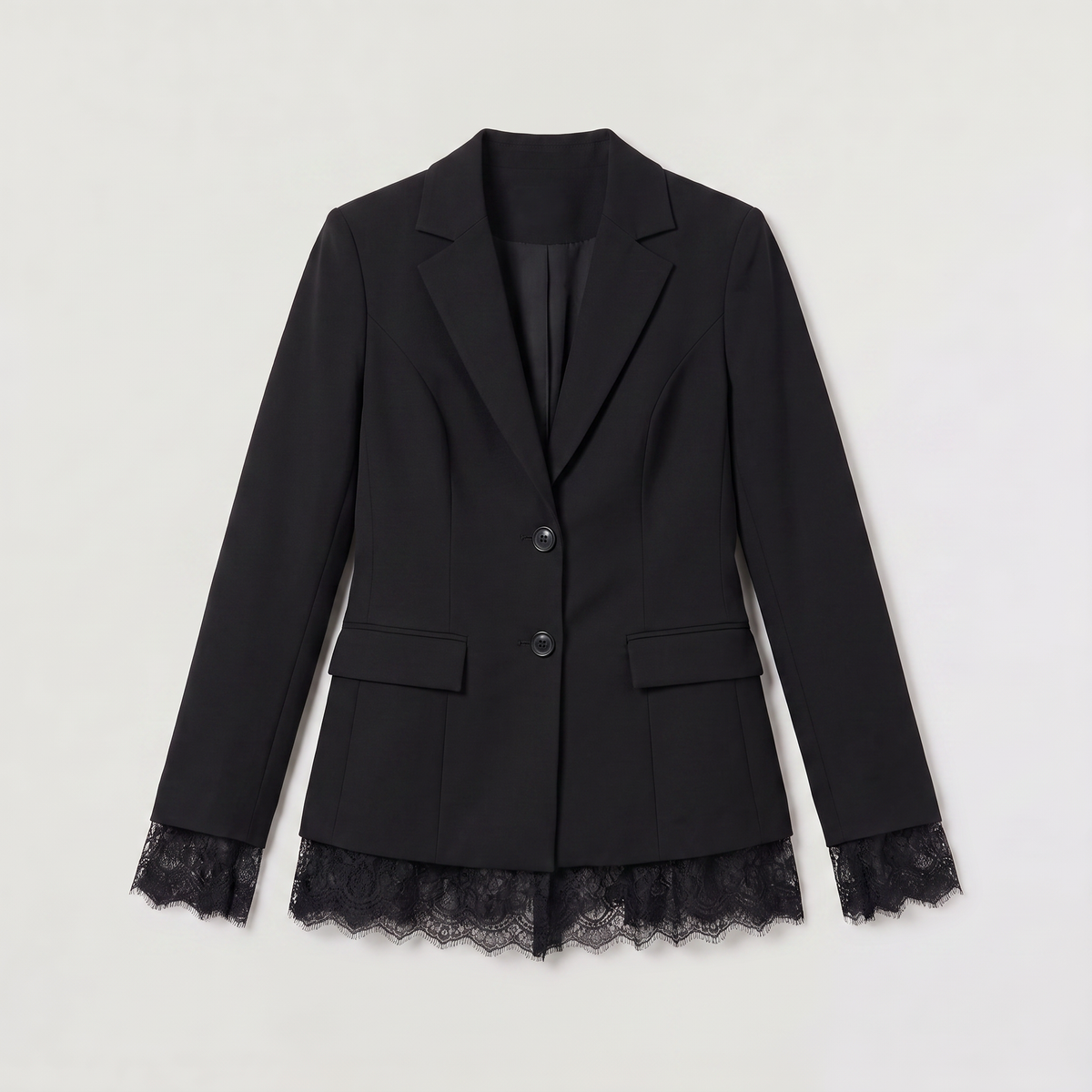 Lace Single-Breasted Blazer