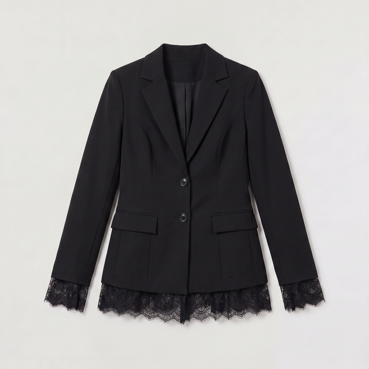 Lace Single-Breasted Blazer