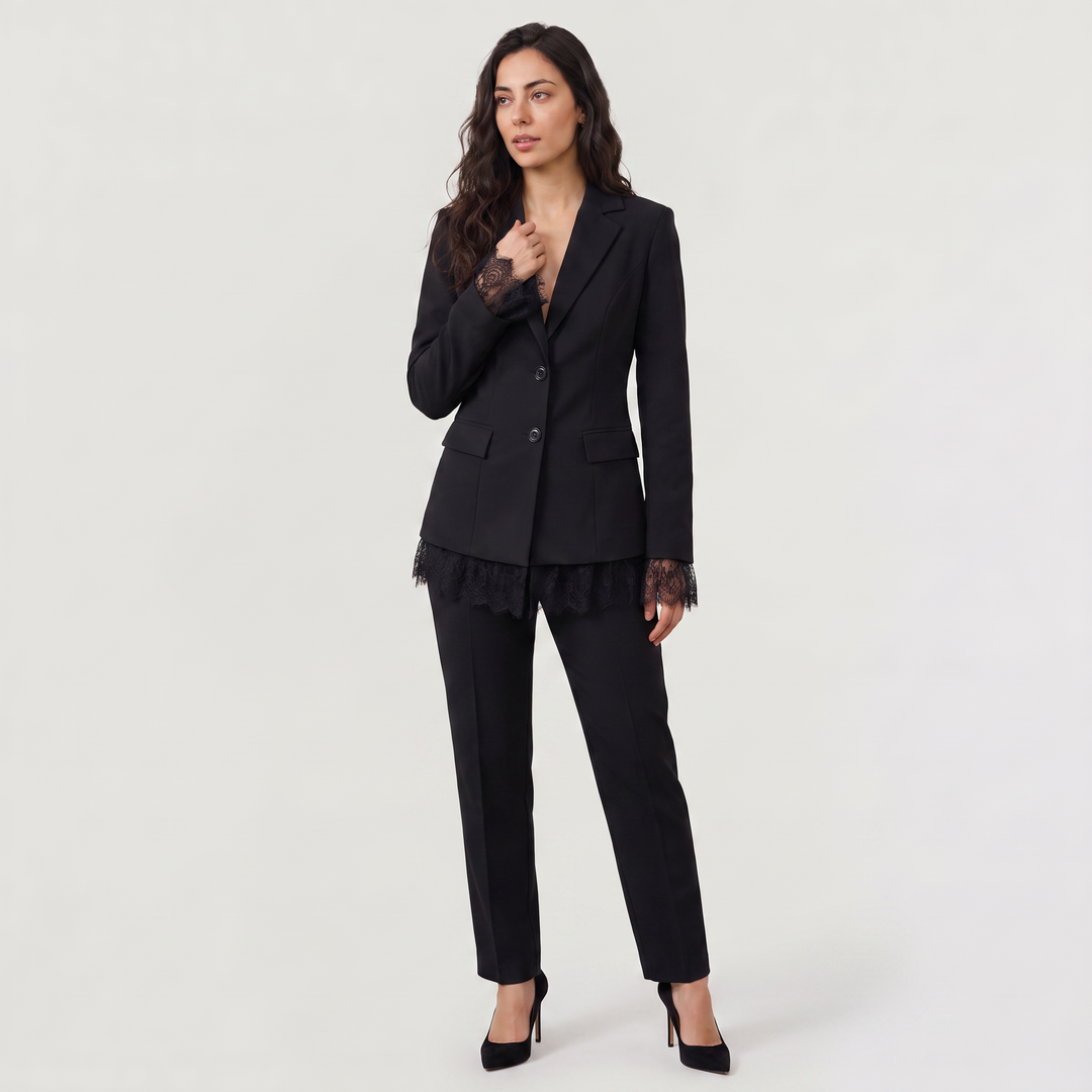 Lace Single-Breasted Blazer