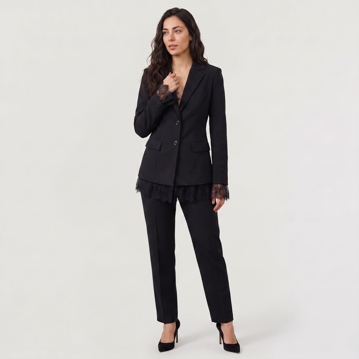 Lace Single-Breasted Blazer