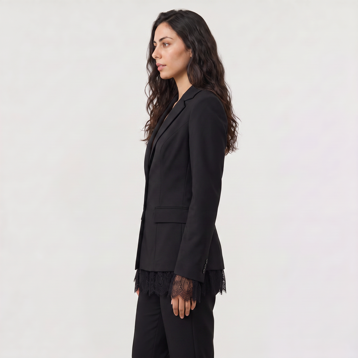 Lace Single-Breasted Blazer