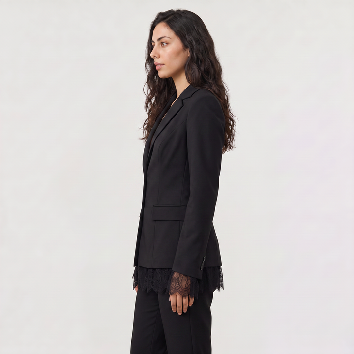 Lace Single-Breasted Blazer