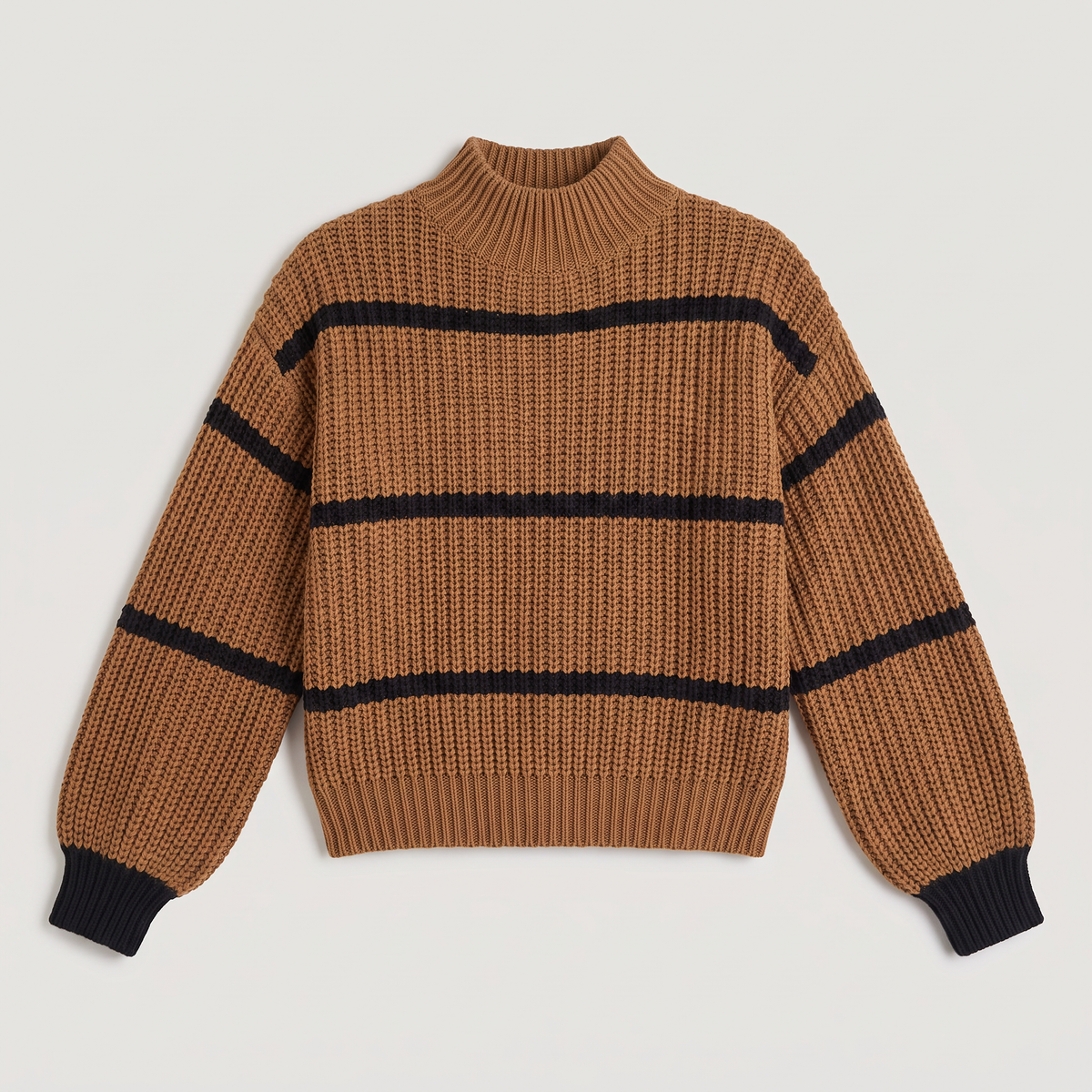 Striped Mock Neck Sweater
