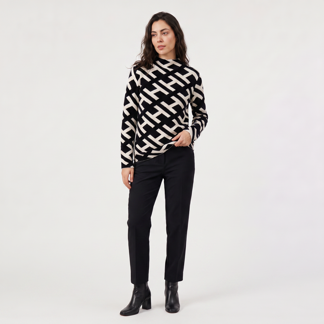 Velvet Knit Turtleneck Sweater