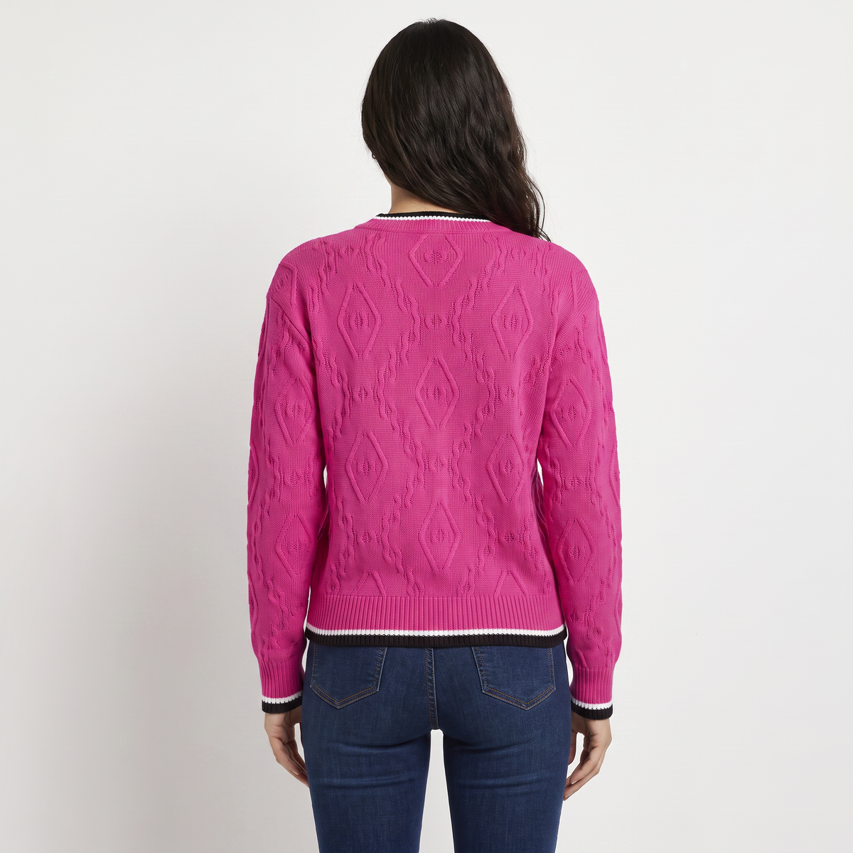 Casual Striped Contrast Knit Sweater