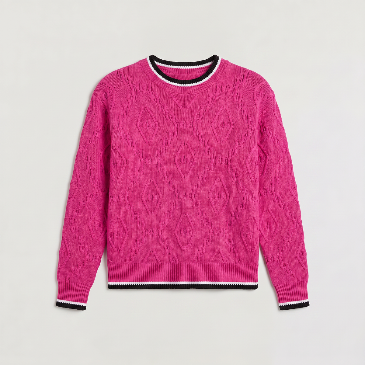 Casual Striped Contrast Knit Sweater