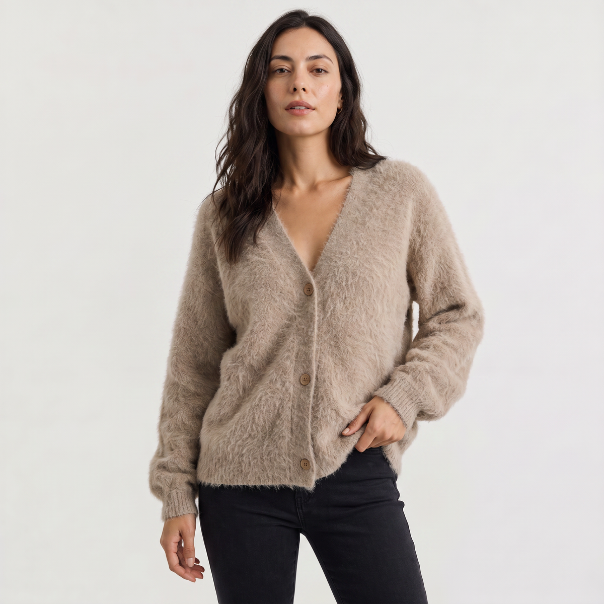 Everyday Button-Front Knit Cardigan