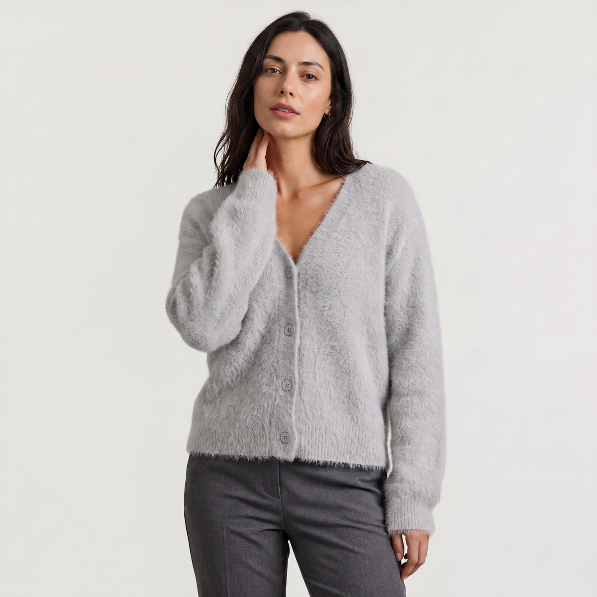 Everyday Button-Front Knit Cardigan