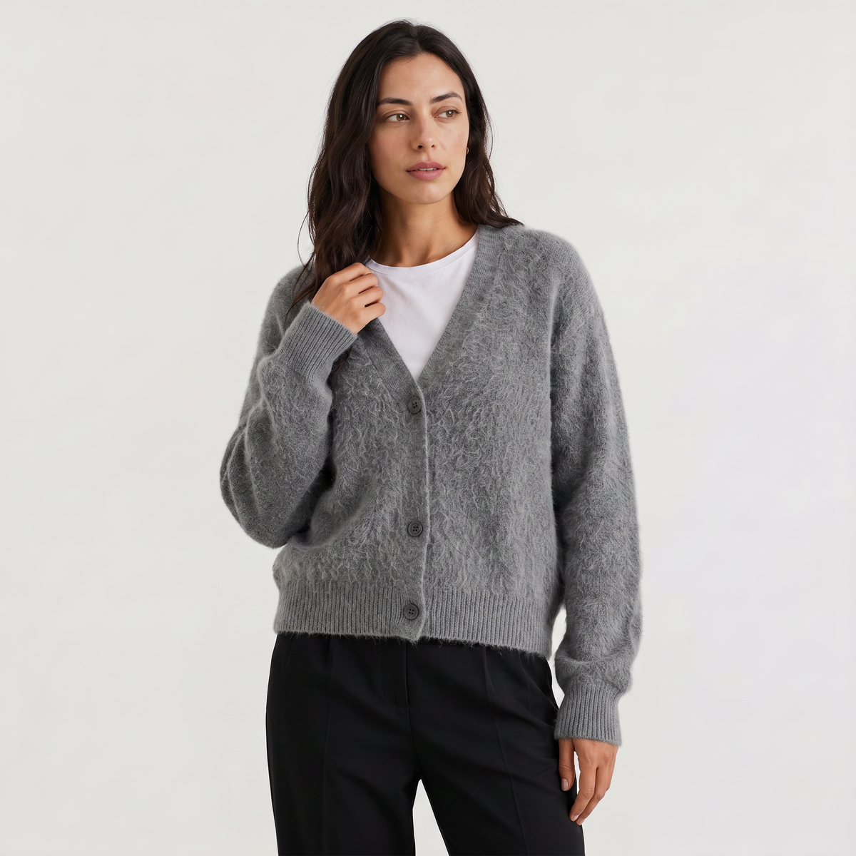 Everyday Button-Front Knit Cardigan