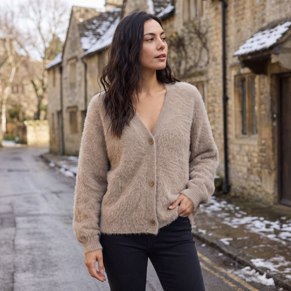 Everyday Button-Front Knit Cardigan