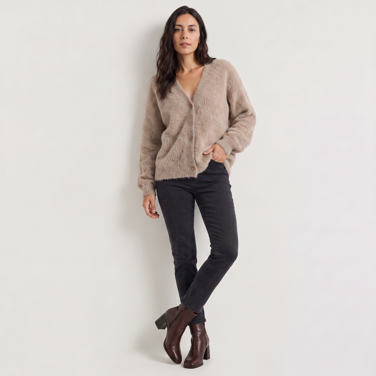 Everyday Button-Front Knit Cardigan