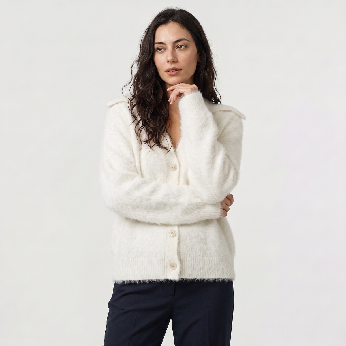 Everyday Button-Front Knit Cardigan