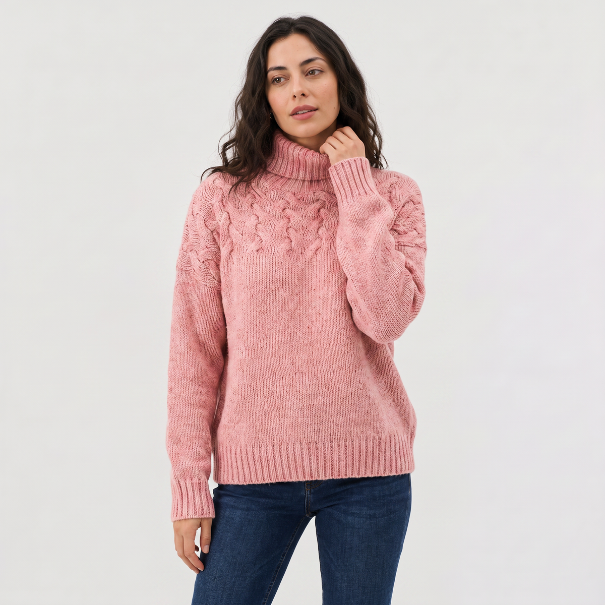 Jenna Cable Knit Turtleneck