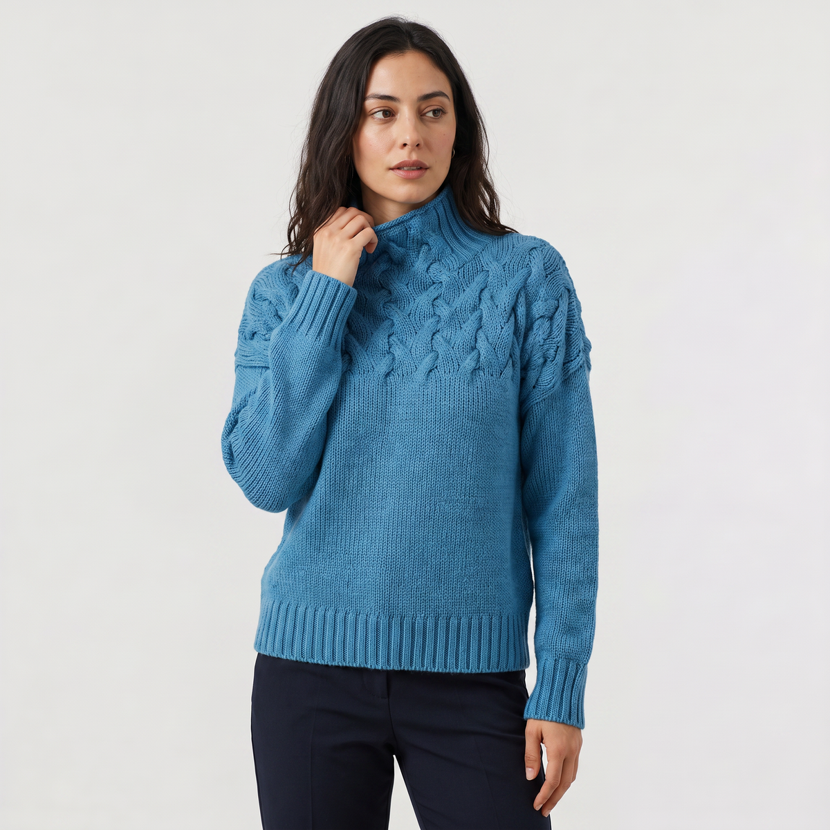 Jenna Cable Knit Turtleneck