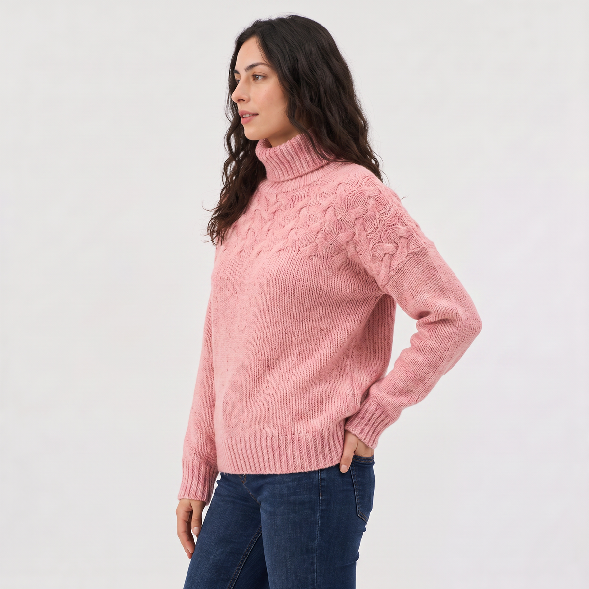 Jenna Cable Knit Turtleneck