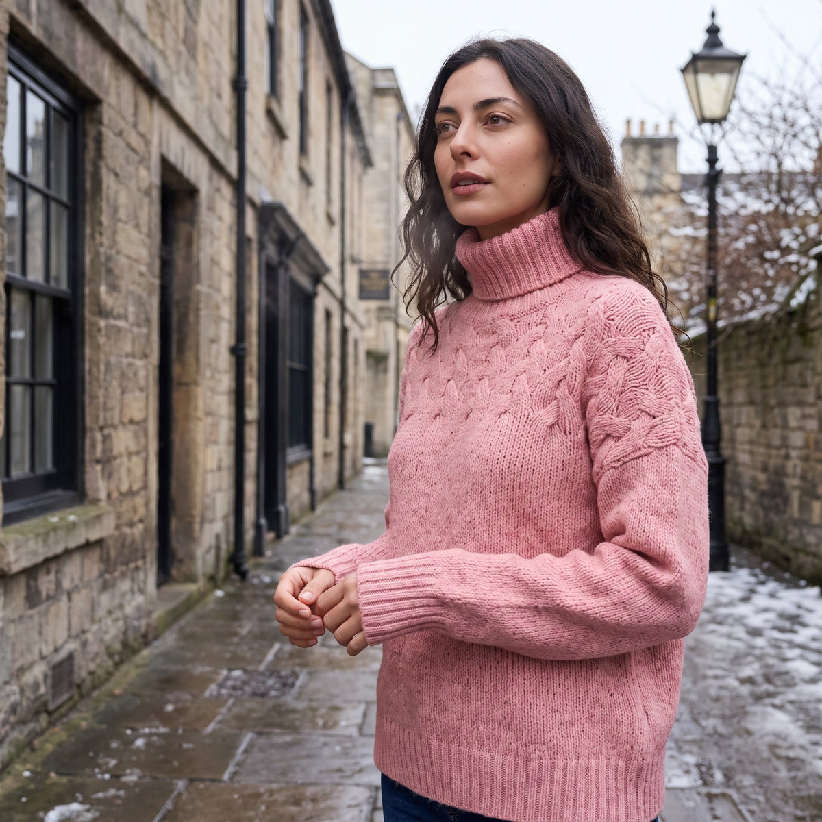 Jenna Cable Knit Turtleneck