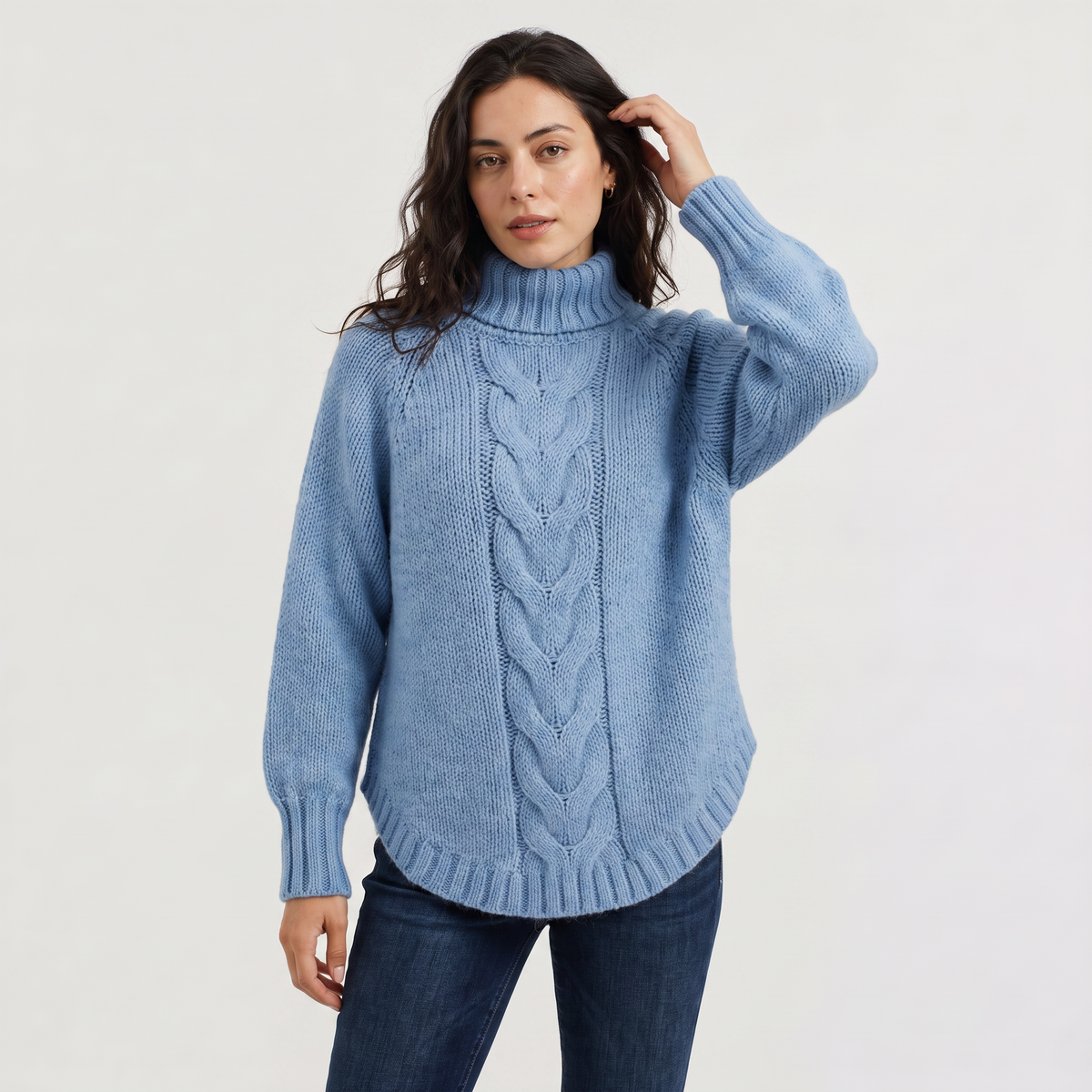 Cable Knit Turtleneck Chunky Sweater
