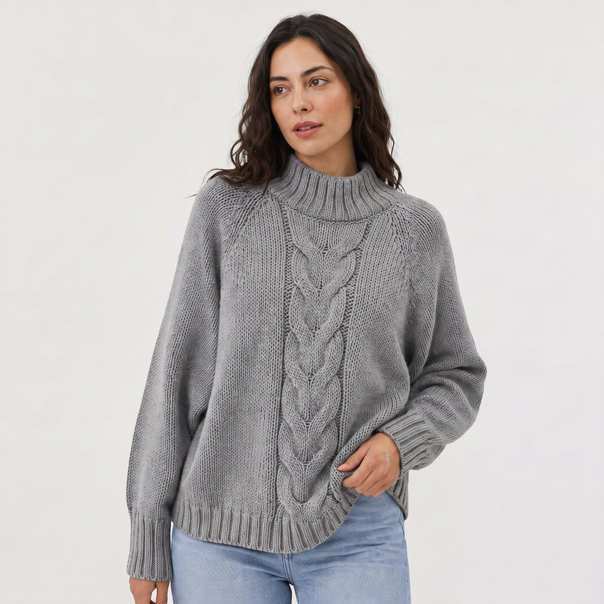 Cable Knit Turtleneck Chunky Sweater