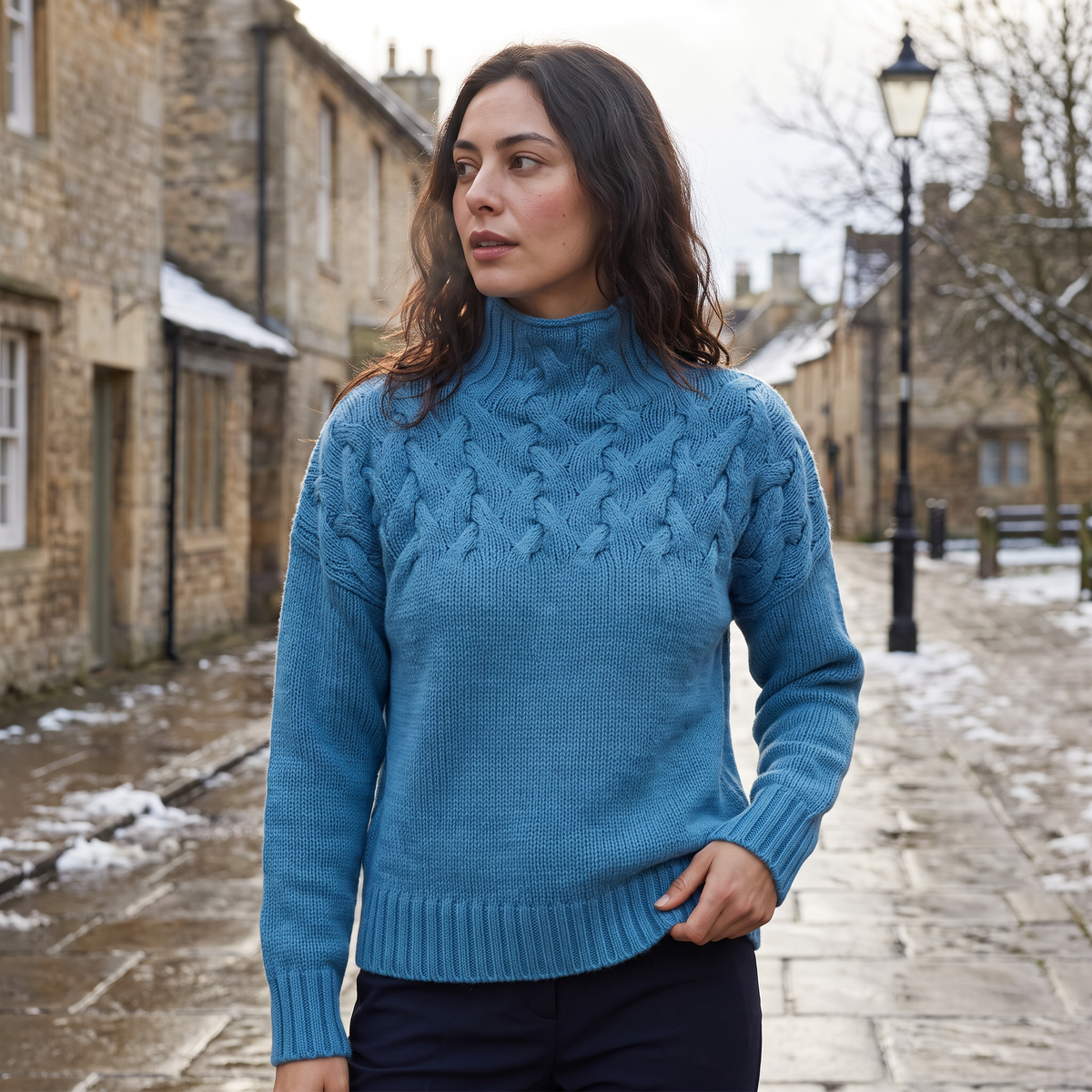 Jenna Cable Knit Turtleneck