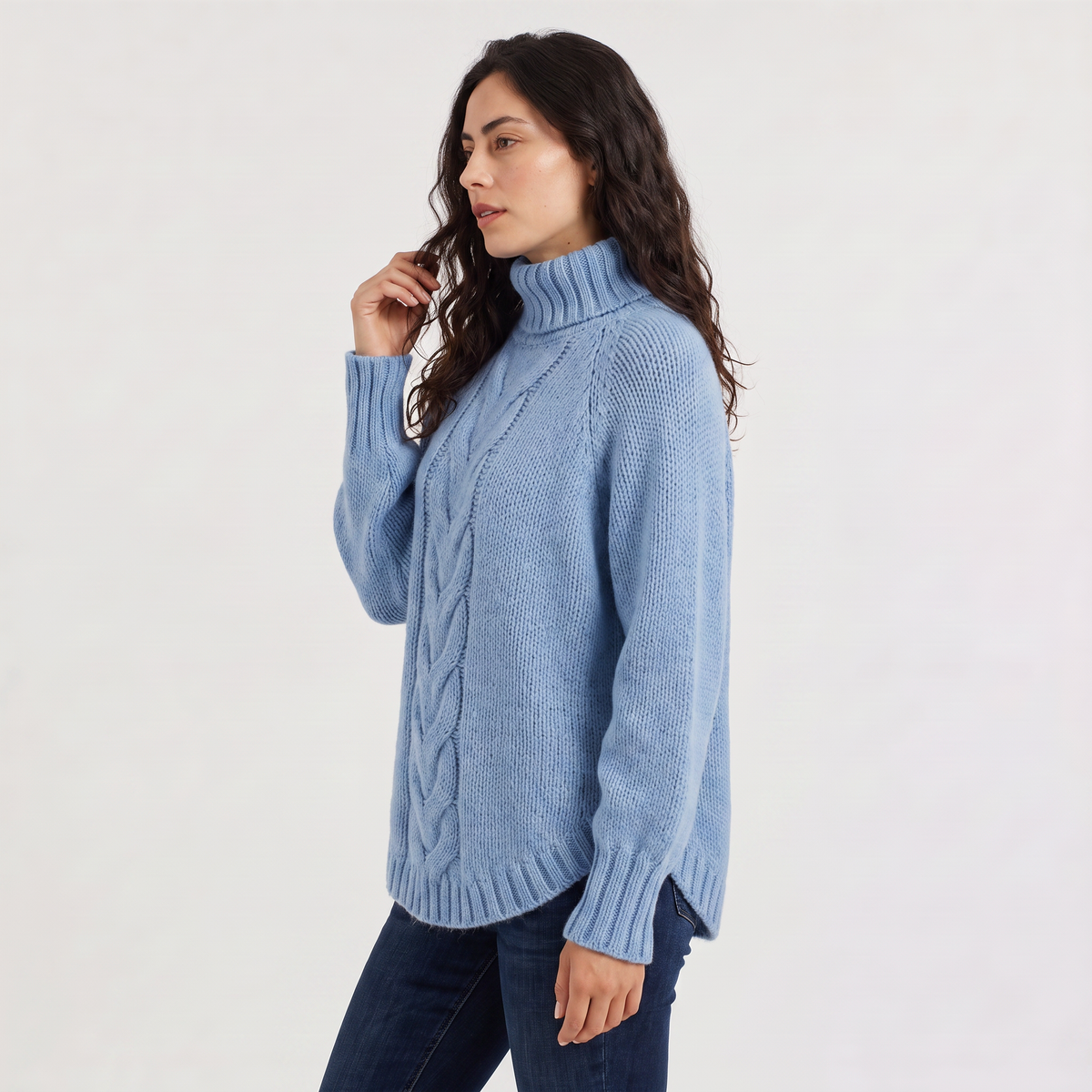 Cable Knit Turtleneck Chunky Sweater