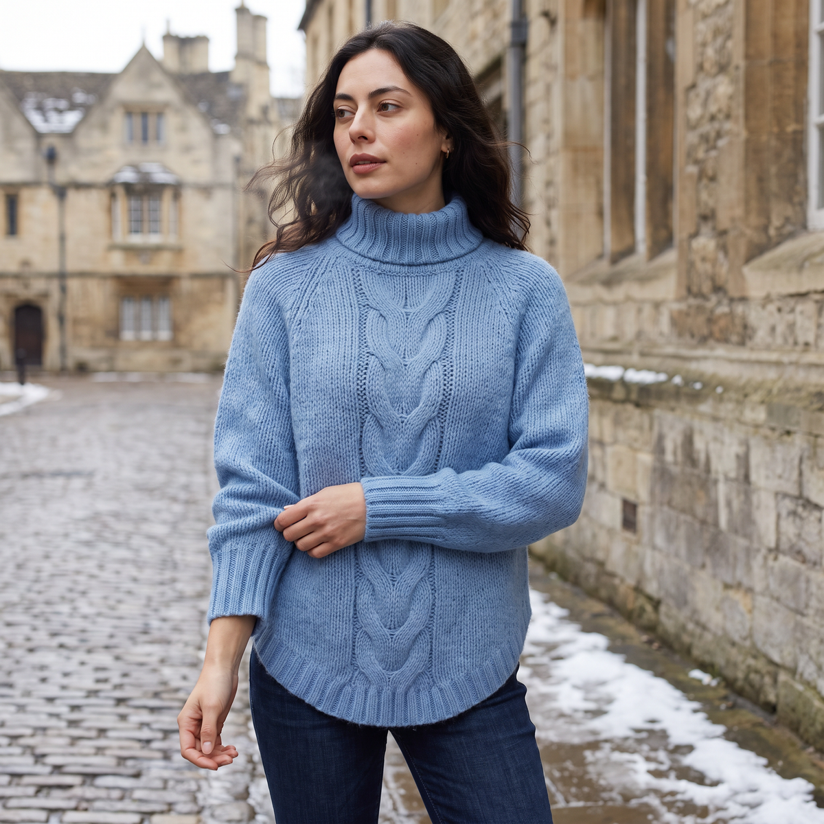 Cable Knit Turtleneck Chunky Sweater