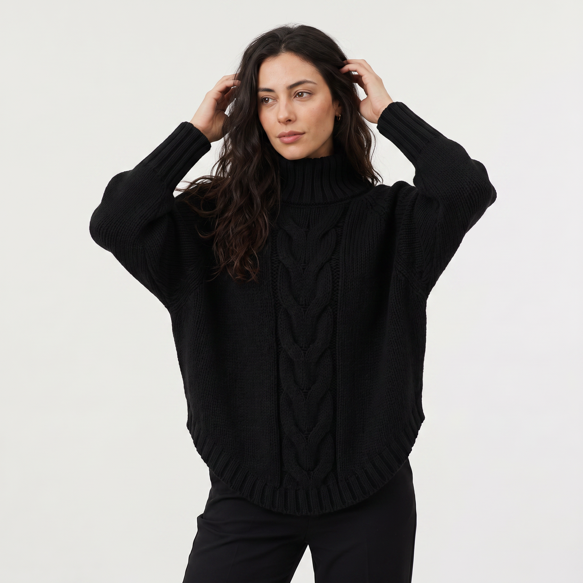 Cable Knit Turtleneck Chunky Sweater