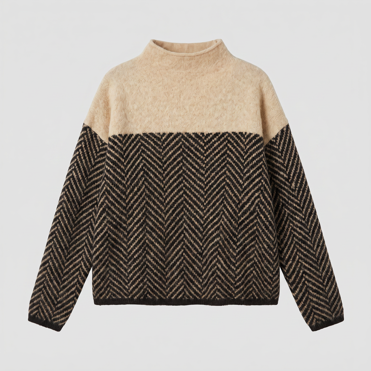 Relaxed Turtleneck Knit Sweater