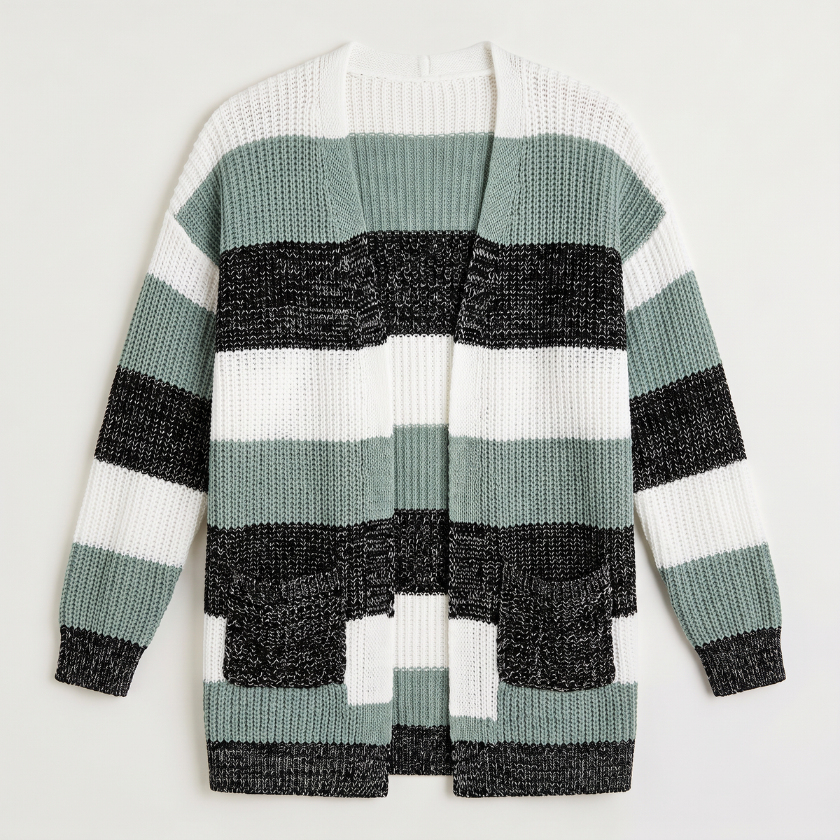Lightweight Open-Front Knit Cardigan