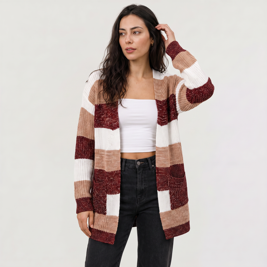 Lightweight Open-Front Knit Cardigan