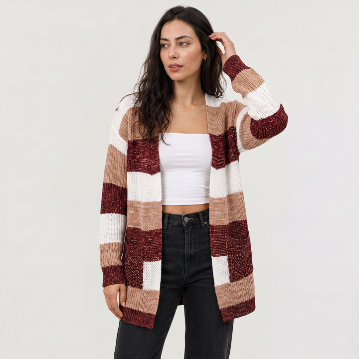 Lightweight Open-Front Knit Cardigan