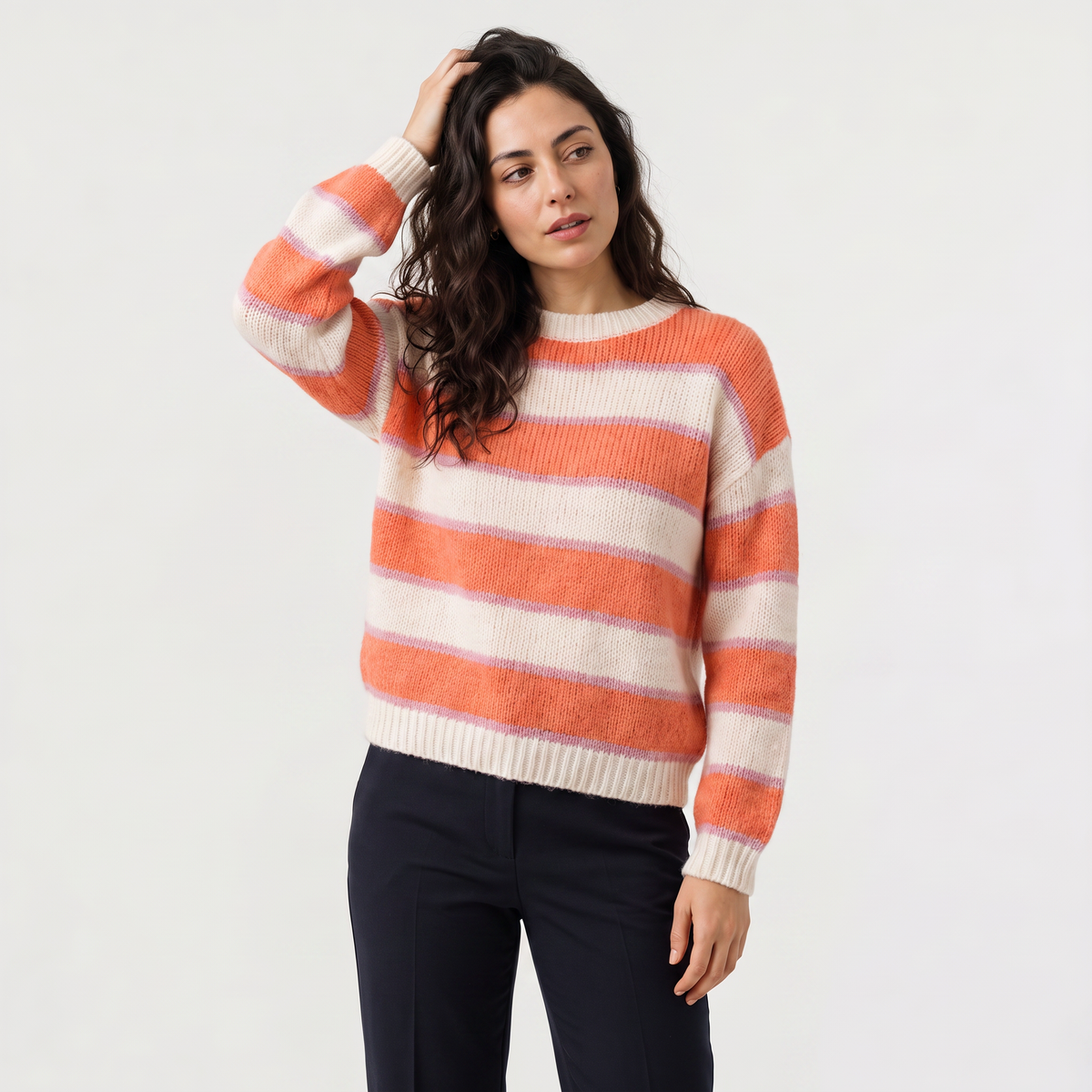 Striped Knit Casual Sweater