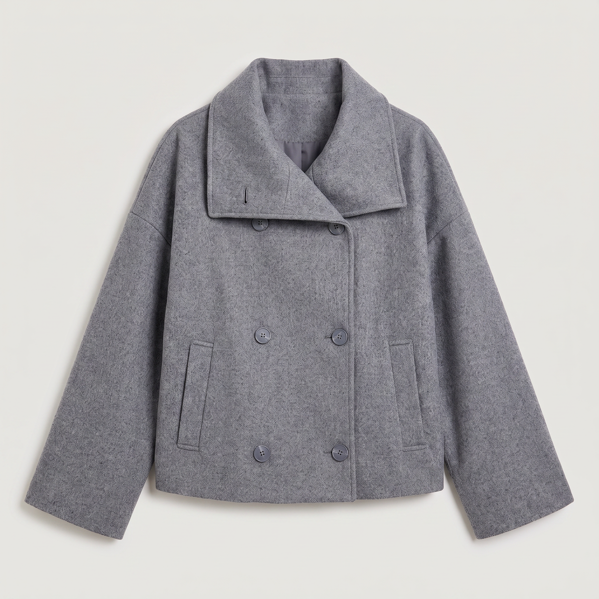 Short Double-Breasted Oversized Jacket