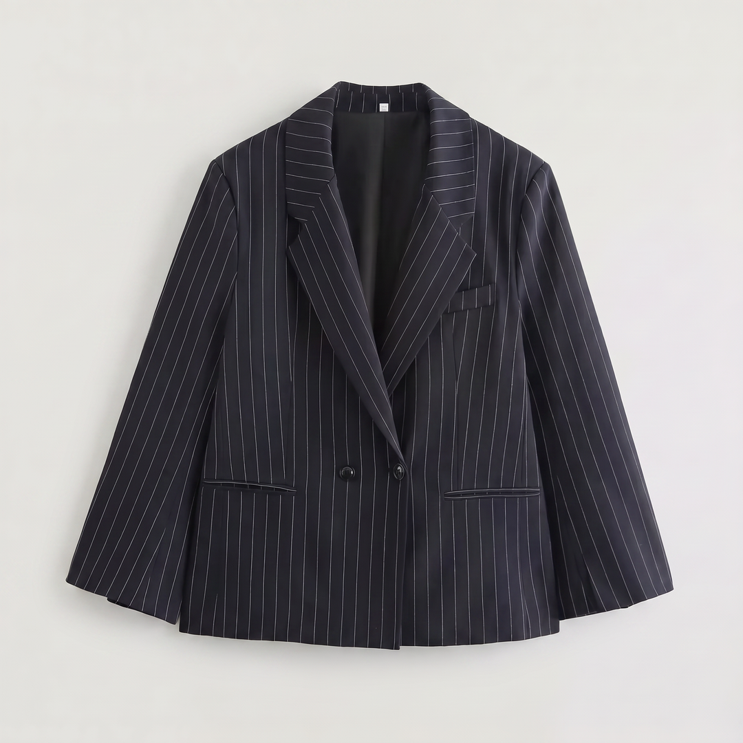 Oversized Boxy Pinstripe Blazer