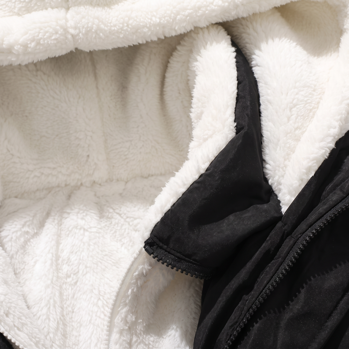 Sherpa-Lined Hooded Puffer Jacket
