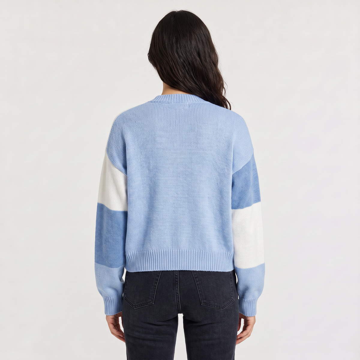 Open Front Cropped Cardigan - Ribbed Cuffs