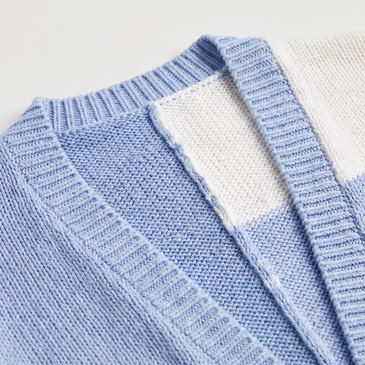 Open Front Cropped Cardigan - Ribbed Cuffs