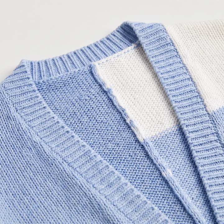 Open Front Cropped Cardigan - Ribbed Cuffs