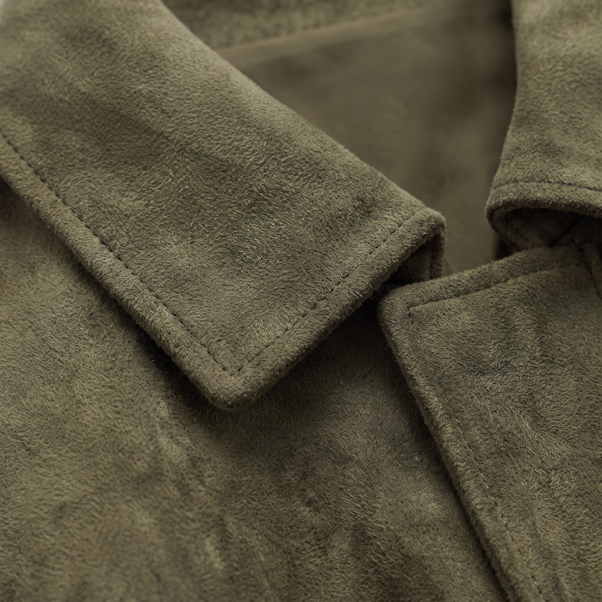 Faux Suede Collared Bomber Jacket
