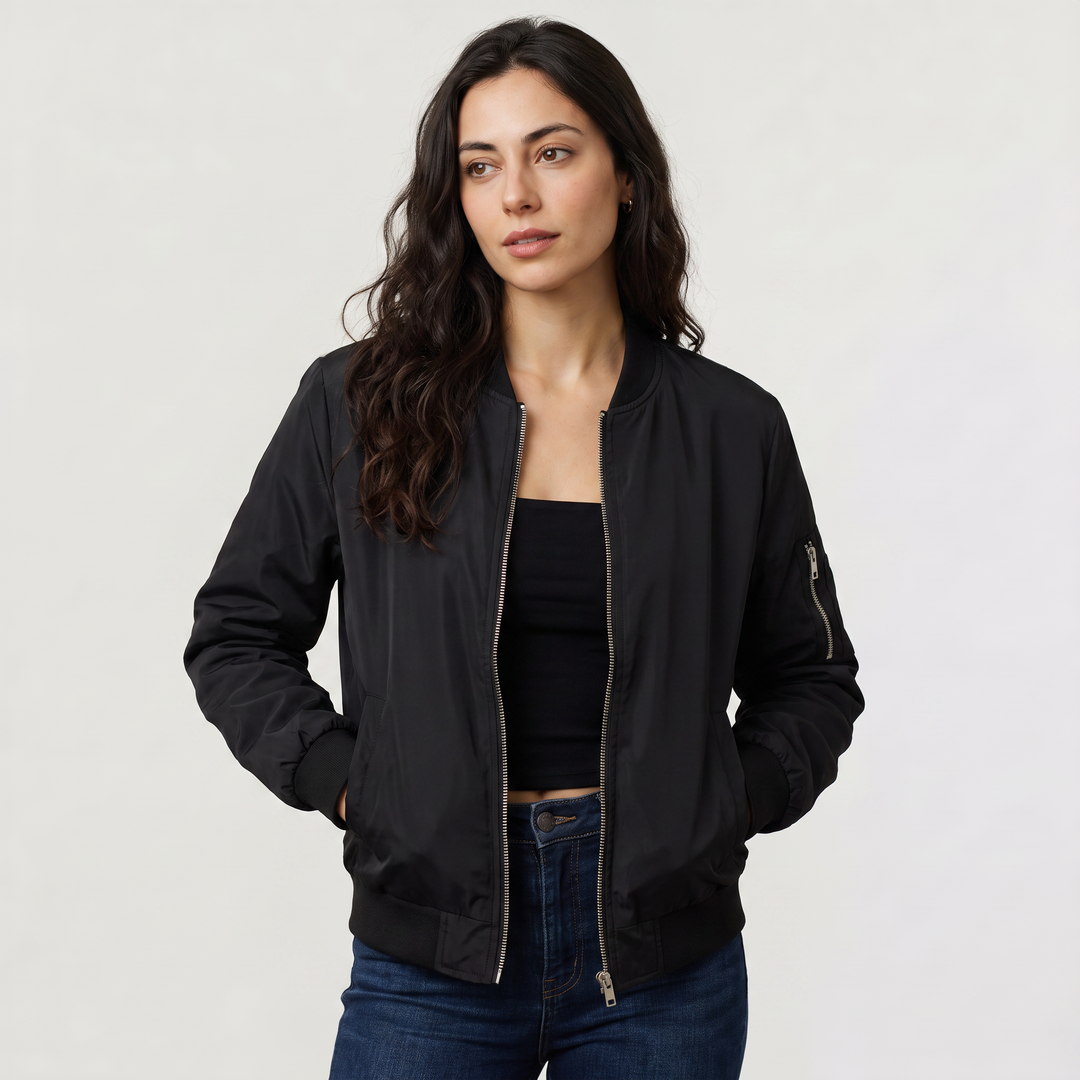 Contrast Trim Bomber Jacket