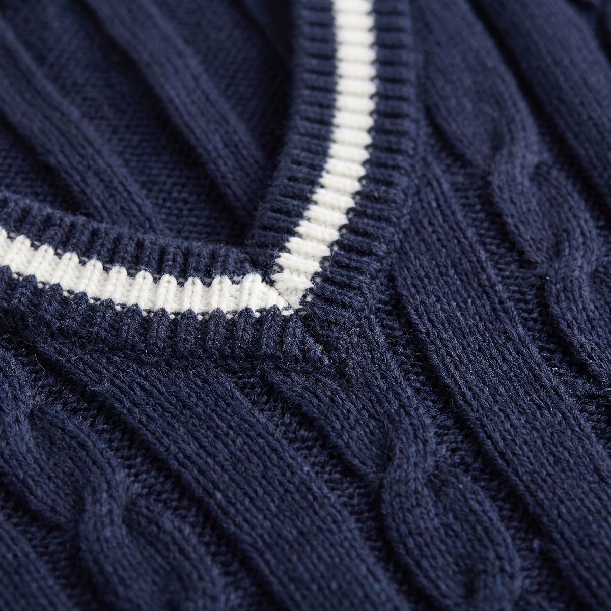 V-Neck Cable Knit Sweater