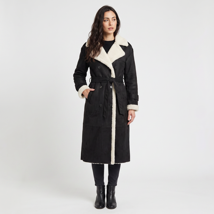Longline Borg-Lined Aviator Coat