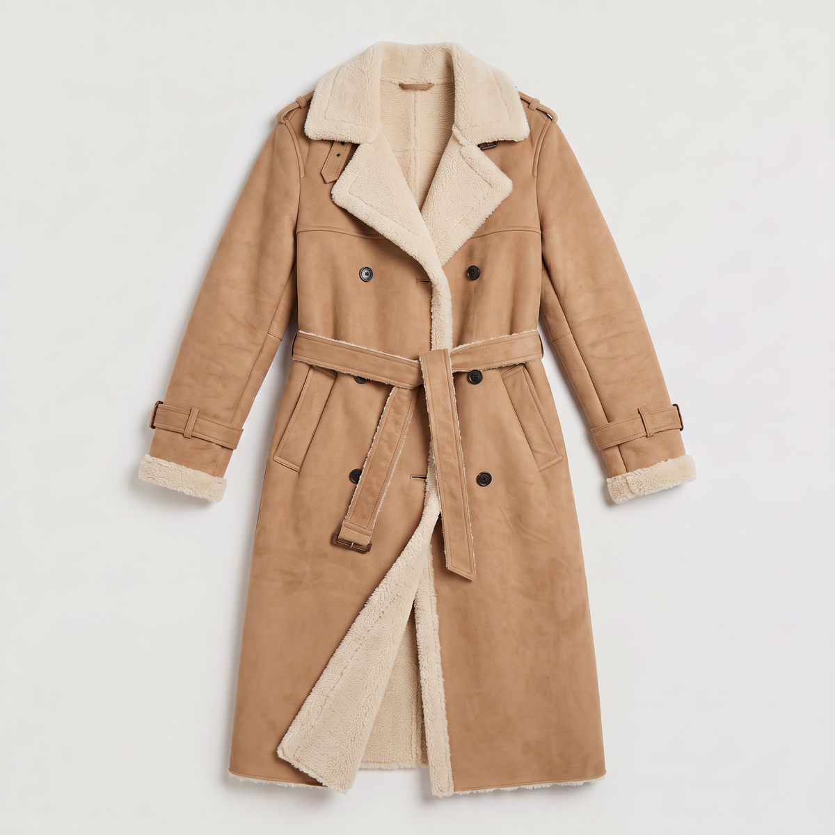 Longline Borg-Lined Aviator Coat