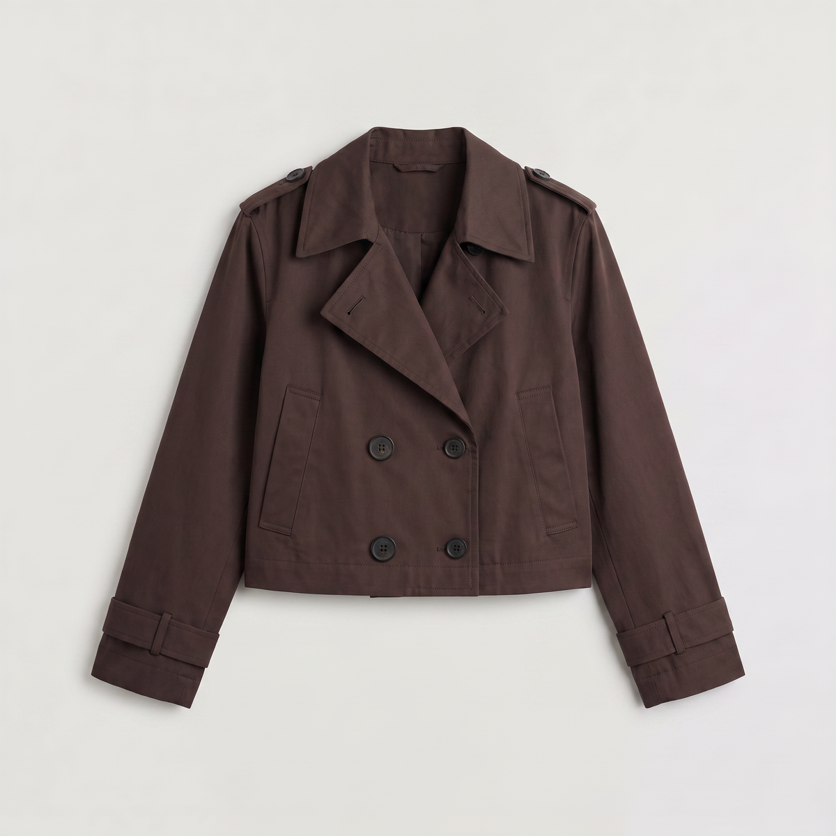 Cropped Double-Breasted Trench Coat