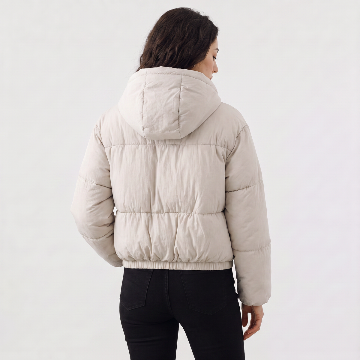 Cropped Hooded Puffer Jacket