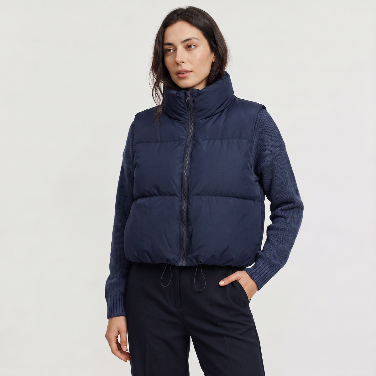 Cropped Quilted Puffer Gilet